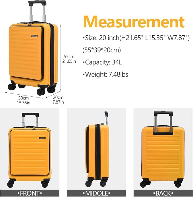 TydeCkare 20 Inch Carry On Luggage - Image 4