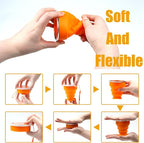5Pcs Silicone Collapsible Cup for Travel, Reusable Folding Camping Cup Mug - Image 5