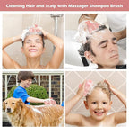URTHEONE Hair Scalp Massager Shampoo Brush,Soft Silicone Hair Brush for Wet Dry Oily Curly Straight Thick Thin Rough Long Short Natural Men Women Kids Pets Hair Care Tools(Salmon Pink)