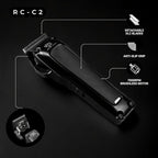 Royal Clips Hair and Beard Fade Kit 2.0 – Professional Clipper, Trimmer & Foil Shaver Bundle for Men, Complete Haircut Set for Barbers – Ideal Holiday Gift for Men, Fathers, Brothers & Barbers - Black