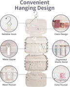 Narwey Hanging Toiletry Bag for Women Travel Makeup Bag Organizer Toiletries - Image 3