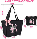 Vavabox Tote Bag, A-Z Initial Monogrammed Waterproof Tote Bag, Bridesmaid Gifts - Image 3