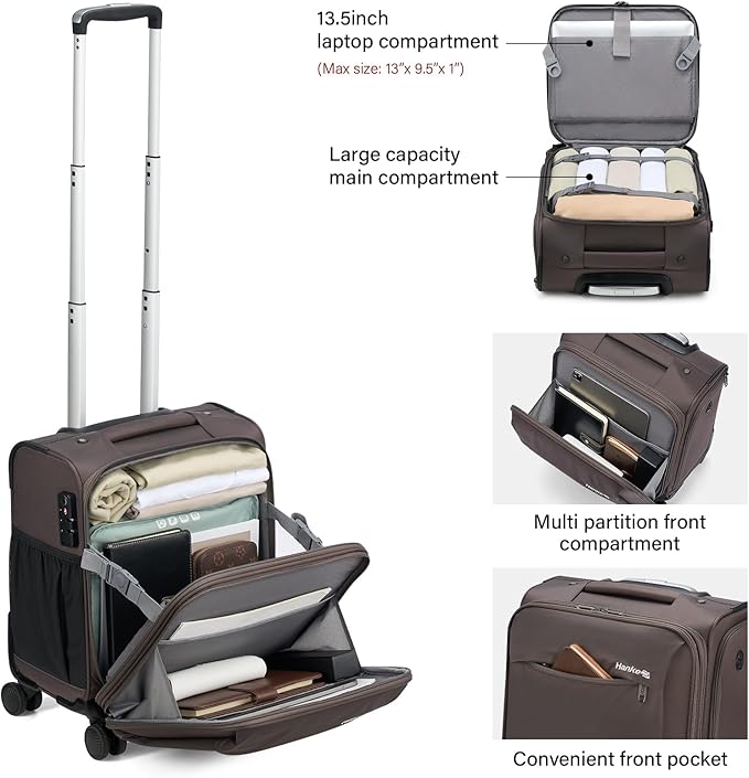 Hanke 16 Inch Underseat Carry On Luggage - Image 6