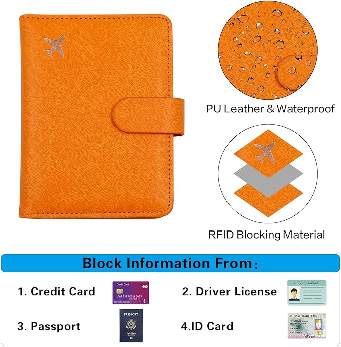 Melsbrinna Premium Leather Passport Holder Covers Case, Waterproof Rfid - Image 3