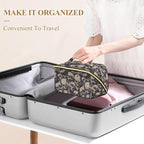Makeup Organizer Bag, Grunge Skulls Travel Makeup Bags Makeup Vanity Case Large Capacity Rhombus Cosmetic Toiletry Bag for Girl Women Ladies