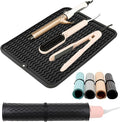 Oversize Silicone Heat Resistant Mat, Heat Mat with for Curling Iron, Travel Cover Cushion for Curling Irons, Hair Bands and Styling Tools(15.7" X 11.8") (Black)