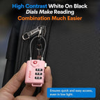 Forge TSA Approved Cable Luggage Locks, 2 Pink Locks, Re-settable Combination - Image 4