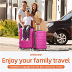 SHOWKOO Luggage Sets Expandable PC+ABS Durable Suitcase Sets Double Wheels TSA - Image 2