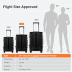 24 Inch Check-In Luggage Aluminum Frame Zipperless Luggage, Hard Shell Suitcase - Image 7