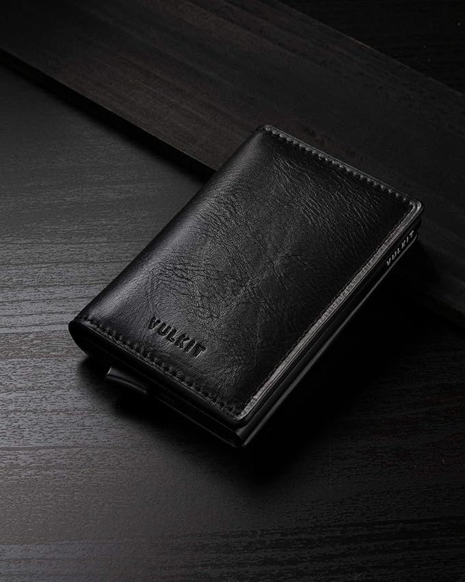 VULKIT Card Holder Pop Up Slim Wallet Leather RFID Blocking Card Case Up to 8 - Image 5