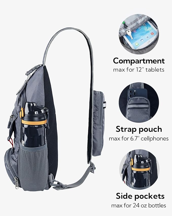 WATERFLY Packable Small Crossbody Sling Backpack Shoulder Chest Bag Daypack - Image 4