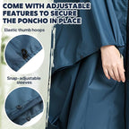 ANYOO Waterproof Rain Poncho Lightweight Reusable Hiking Hooded Coat Jacket - Image 4
