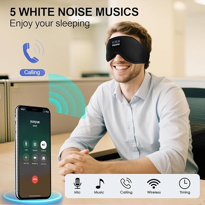 Sleep Headphones, Sleep Mask Bluetooth Wireless Music Eye Mask, Sleeping Mask - Image 6