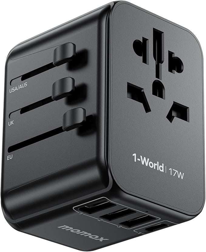 MOMAX European Travel Plug Adapter, Worldwide All in One Travel Adapter by MOMAX