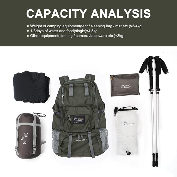 MOUNTAINTOP 40L Hiking Backpack Lightweight Travel Backpack - Image 6