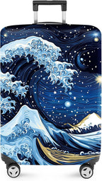 ANNA QUEEN Starry Ocean Wave Luggage Cover, Suitcase Protector by ANNAQUEEN