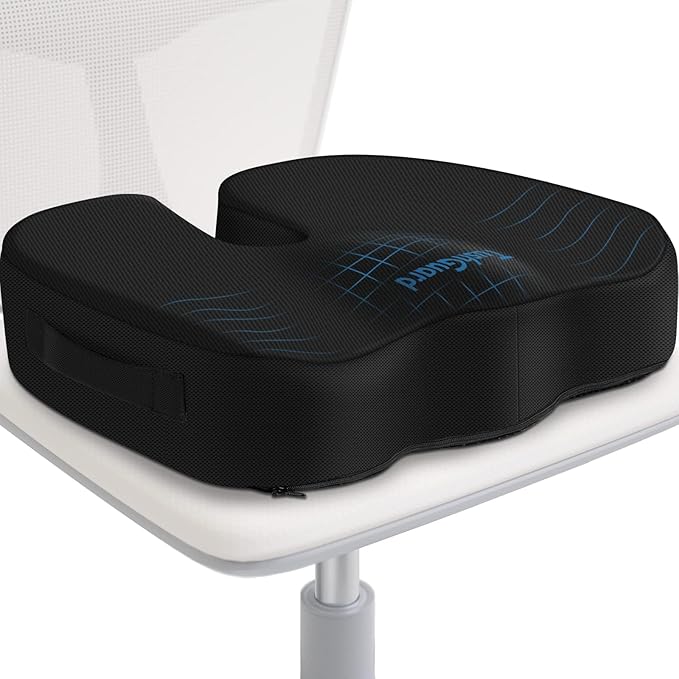 TushGuard Seat Cushion for Office Chair Memory Foam Non-Slip Cushion Back by TushGuard