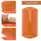 Dandruff Comb Fine Tooth Scalp Detox Comb Lice for Women, Men & Kids Stainless Steel Scalp Detoxing, Sweep & Massage Hair Brush Tool for Hair Care (Black+Orange)
