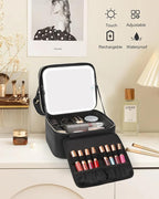 Relavel Makeup Bag with LED Mirror, Travel Makeup Case with Rechargeable - Image 8
