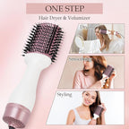 Blow Dryer Brush Hair Dryer Brush in One, 4-in-1 Styler Volumizer with Oval Titanium Barrel, Hot Air Ionic Straightener for Smooth Frizz-Free Volume