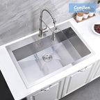 Comllen 28 Inch Drop in Kitchen Sink, 28x18 Inch Top Mount 18 Gauge Stainless - Image 2
