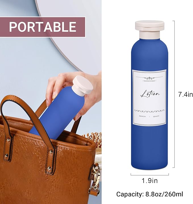Travel Shampoo Bottle, Empty Plastic Squeeze Bottles 8.8oz - Image 2