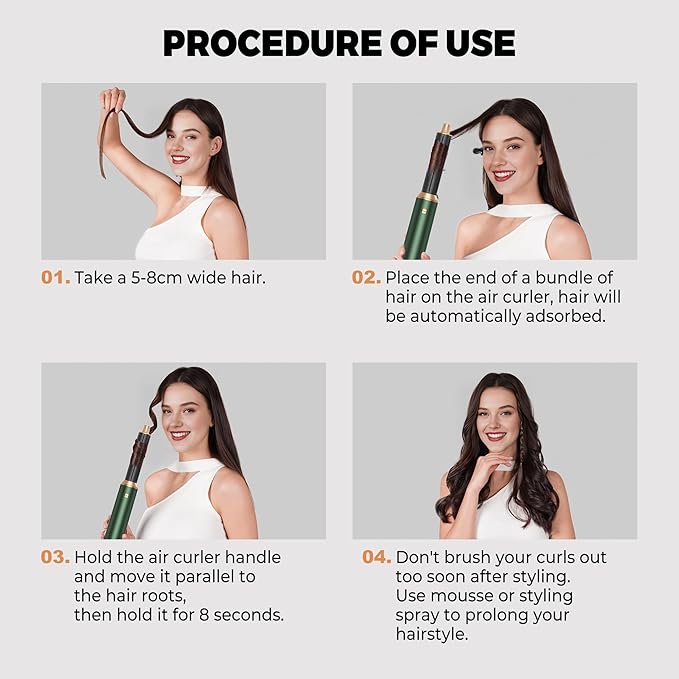 5 in 1 Blow Dryer Brush, Upgrade Hair Dryer Brush Set Negative Ion Air Styler Curling Wrap Air Curler, Hot Air Brush Curling Iron Hair Styling Tools As A Gift for Straight/Curl/Dry/Smooth