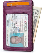 Buffway Mens Slim Wallet, Minimalist Thin Front Pocket Leather Credit Card - Image 2