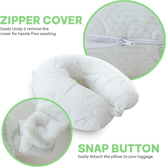 Sacred Thread White Rayon Derived from Bamboo Neck Pillow, Travel Pillows - Image 3