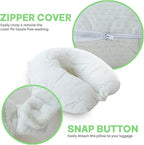 Sacred Thread White Rayon Derived from Bamboo Neck Pillow, Travel Pillows - Image 3