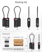 10 Pack TSA Locks for Luggage (Black / 10)