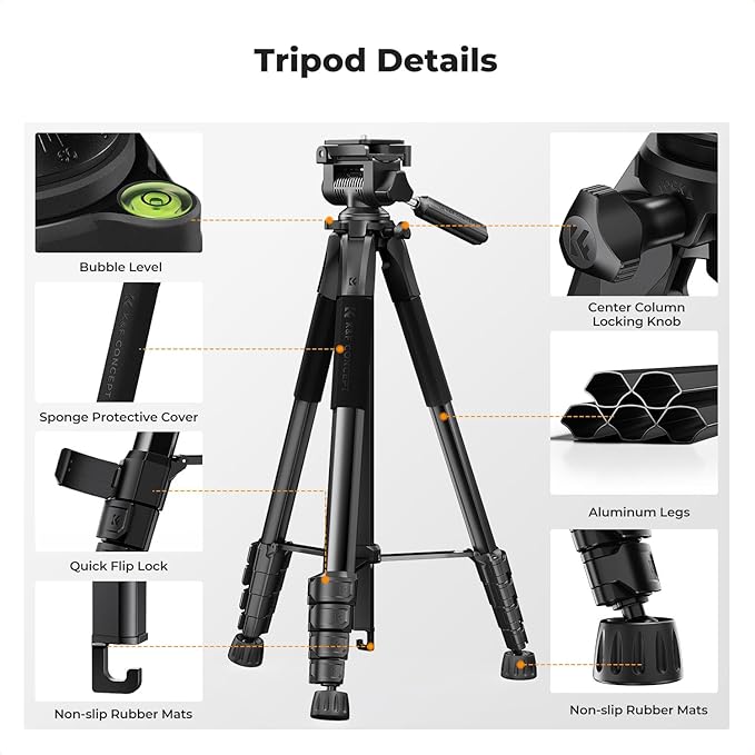 K&F Concept Camera Tripod, Cellphone Clip - Image 9