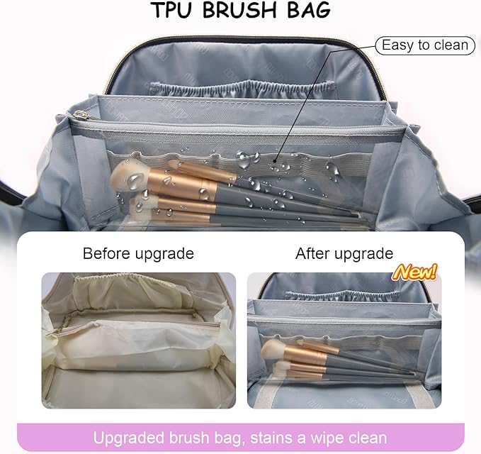 Travel Makeup Bag Organizer Cosmetic Bag: 3 Pcs Set Make up Bags - Image 3
