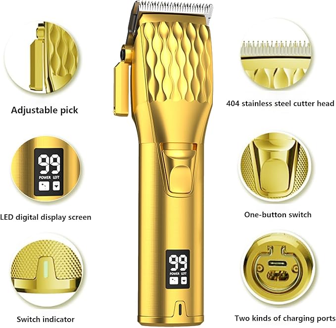 Professional Cordless Hair Clippers and T-Blade Beard Hair Trimmer Sets for Men, Barber Clippers with Travel Case, Rechargeable Home Haircut Beauty Kit for Men