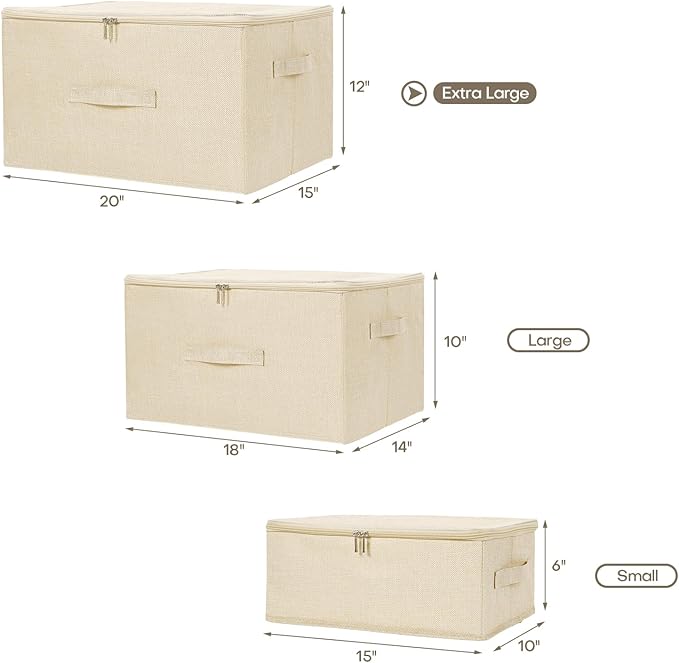 ANMINY Storage Bins with Zipper Lids 51.9 Qt Lidded Fabric Storage Boxes - Image 5