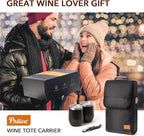 3 Bottle Wine Tote Bag with Wine Tumblers and Wine Opener, Wine Gifts - Image 7