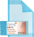 Caring Disposable Underpads, Baby Changing Liner Pads, Moderate Absorbency by Caring