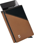 Jenoss Smart Wallet For Men: Full Grain Leather, Handcrafted, Slide Metal Pop by Jenoss-FinestSmartWallet