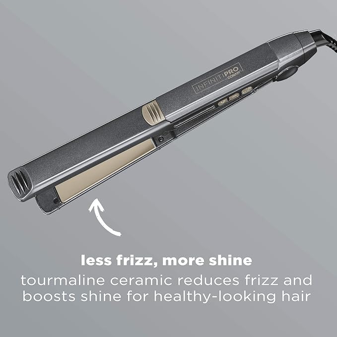 INFINITIPRO BY CONAIR Tourmaline Ceramic Flat Iron, 1-inch, Teal