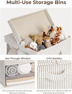 StorageWorks Storage Bins with Lid and Clear Window, Fabric Storage Boxes with - Image 3