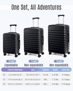 LIGHT FLIGHT Luggage Sets, 3 Piece Durable Suitcase Set - Image 7