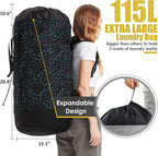 College Laundry Bag, 115L Extra Large Laundry Backpack - Image 3