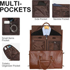 Leather Garment Bag for Travel, Modoker Carry On Suit Carrier Travel Bag - Image 3
