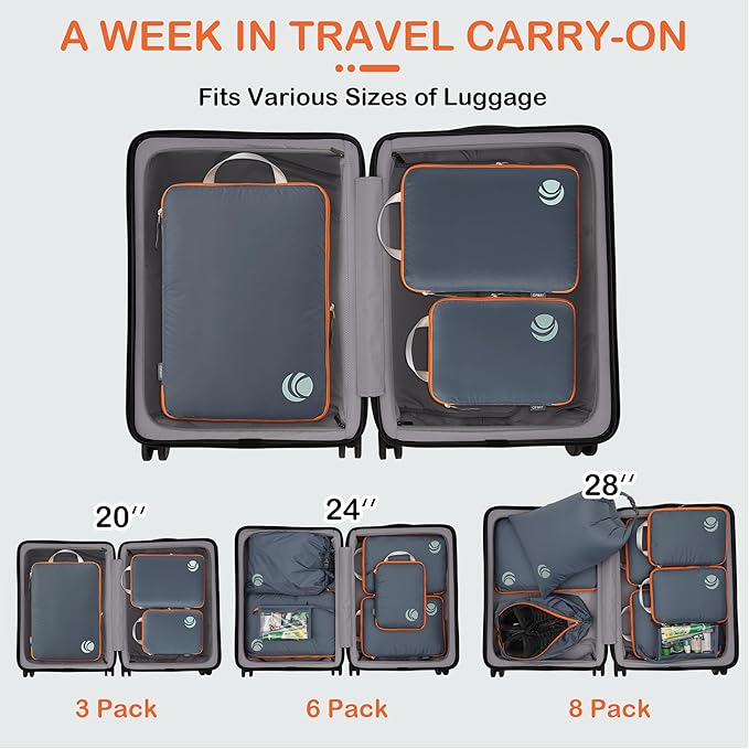 Cipway Compression Packing Cubes, Ultralight Luggage Organizer Bags, Travel - Image 7