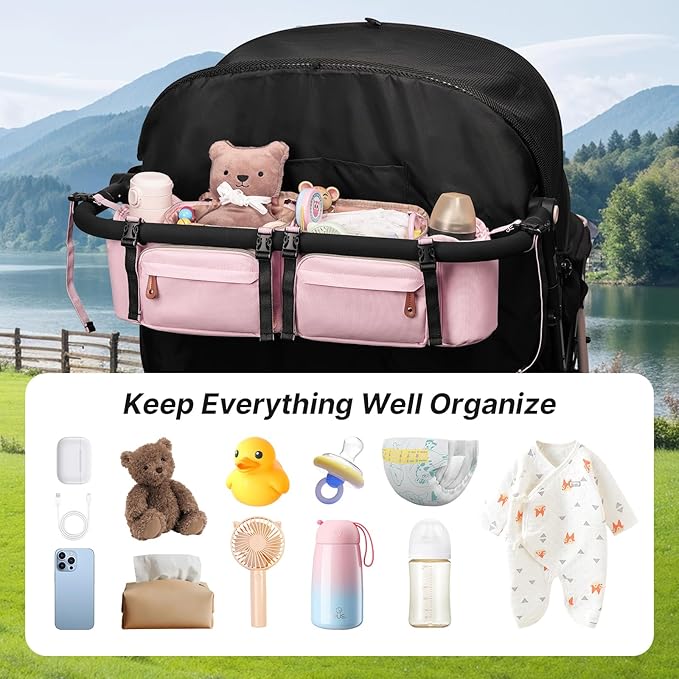Double Stroller Organizer for Bob Duallie and Baby Jogger City Mini GT2 - Image 7