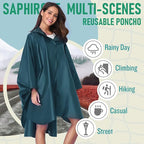 SaphiRose Unisex Rain Poncho Raincoat Hooded - Image 2