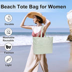 LEDAOU Large Beach Tote Bag Women Waterproof Sandproof Zipper Beach Tote Bag - Image 2