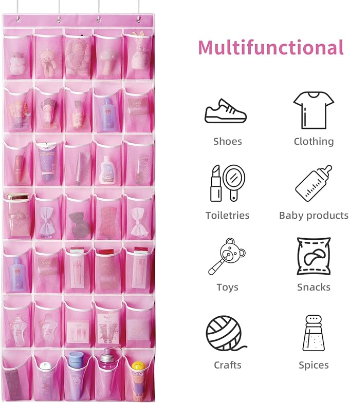 35 Pockets Over the Door Shoe Organizer, Hanging Shoe Organizer - Image 7