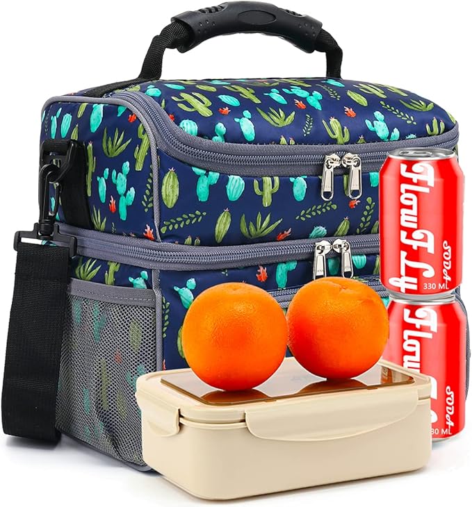 FlowFly Double Layer Cooler Insulated Lunch Bag Adult Lunch Box Large Tote Bag - Image 8