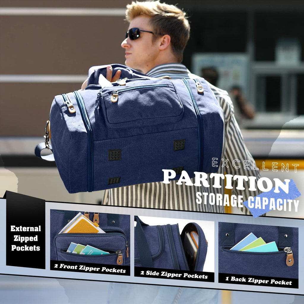 Canvas Duffle Bag (Blue / X-Large-60L (Without Shoe Compartment))